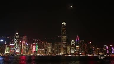 香港维多利亚港夜景4K最新大气原创航拍视频的预览图